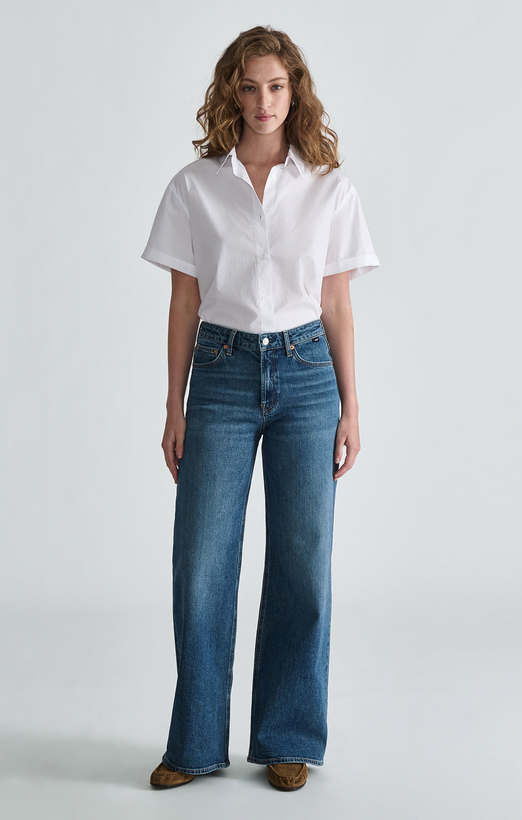 FLORIDA WIDE LEG IN DARK BRUSHED CLASSIC BLUE - Mavi Jeans