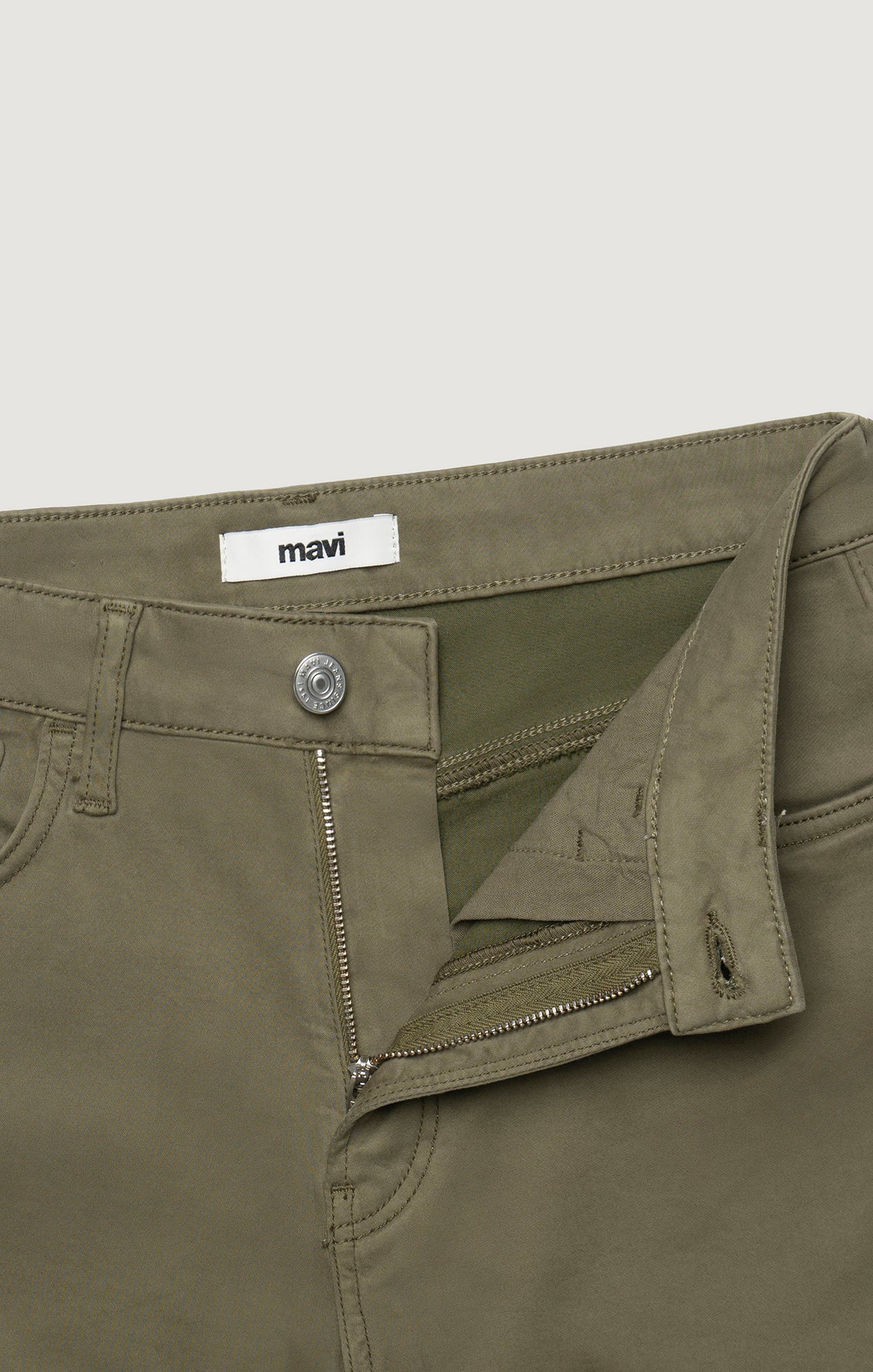 ALENA WIDE LEG IN DARK OLIVE SATEEN - Mavi Jeans