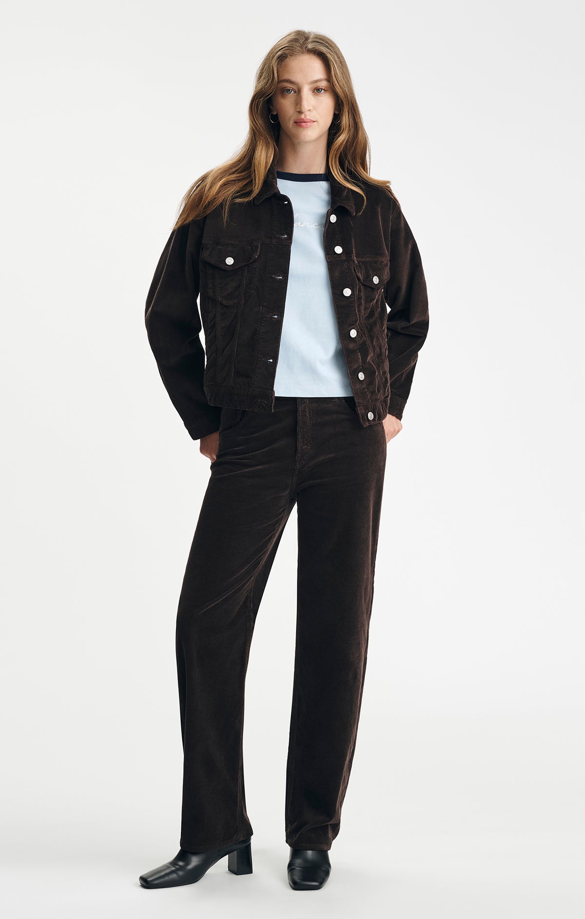 NICA BARREL IN DARK CHOCOLATE CORD - Mavi Jeans