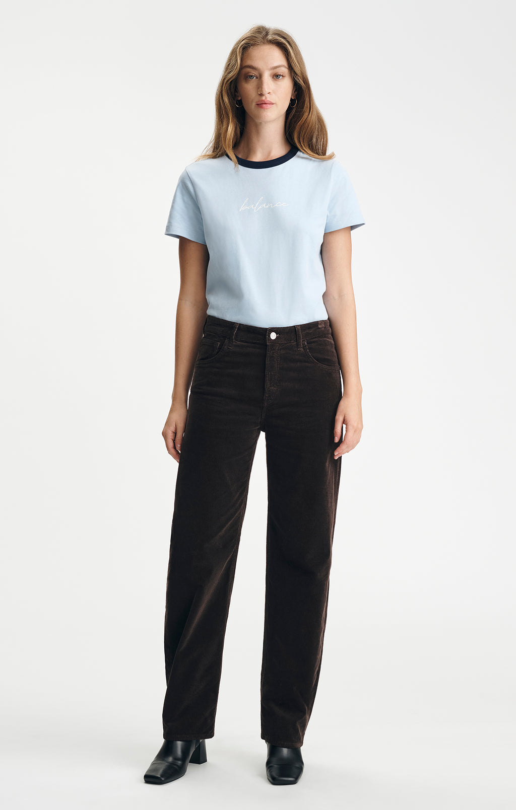 NICA BARREL IN DARK CHOCOLATE CORD - Mavi Jeans