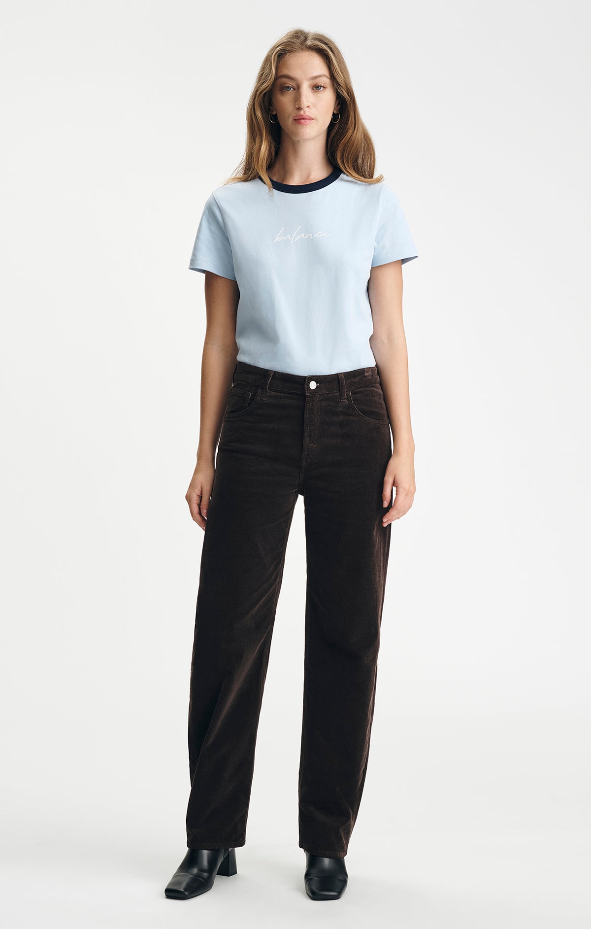 NICA BARREL IN DARK CHOCOLATE CORD - Mavi Jeans