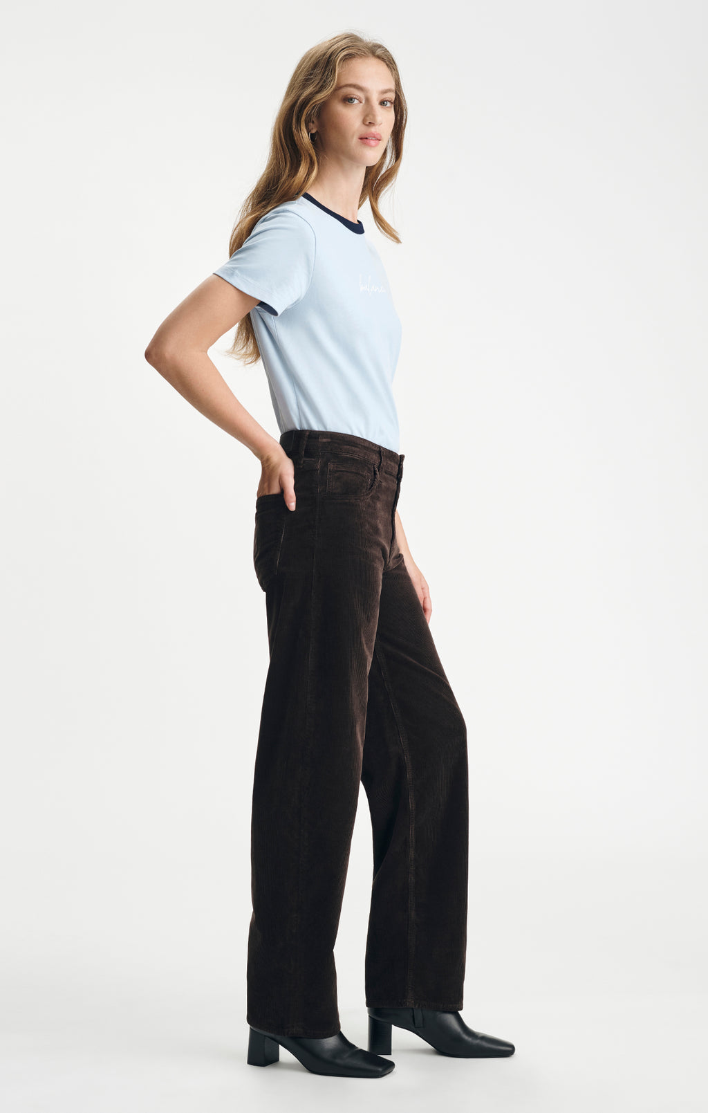 NICA BARREL IN DARK CHOCOLATE CORD - Mavi Jeans