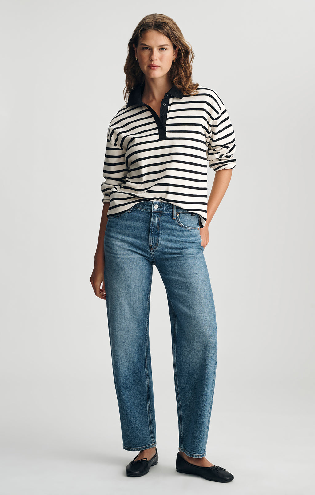NICA BARREL IN MID BRUSHED CLASSIC BLUE - Mavi Jeans