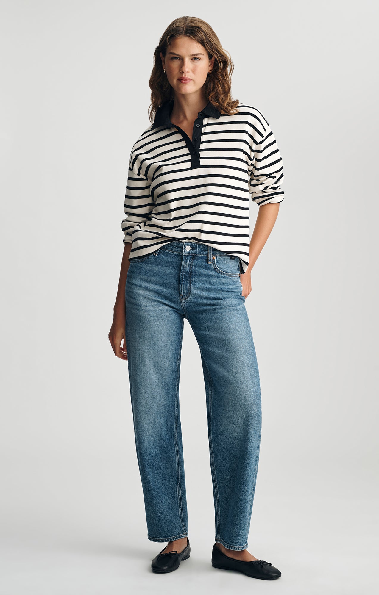 NICA BARREL IN MID BRUSHED CLASSIC BLUE - Mavi Jeans
