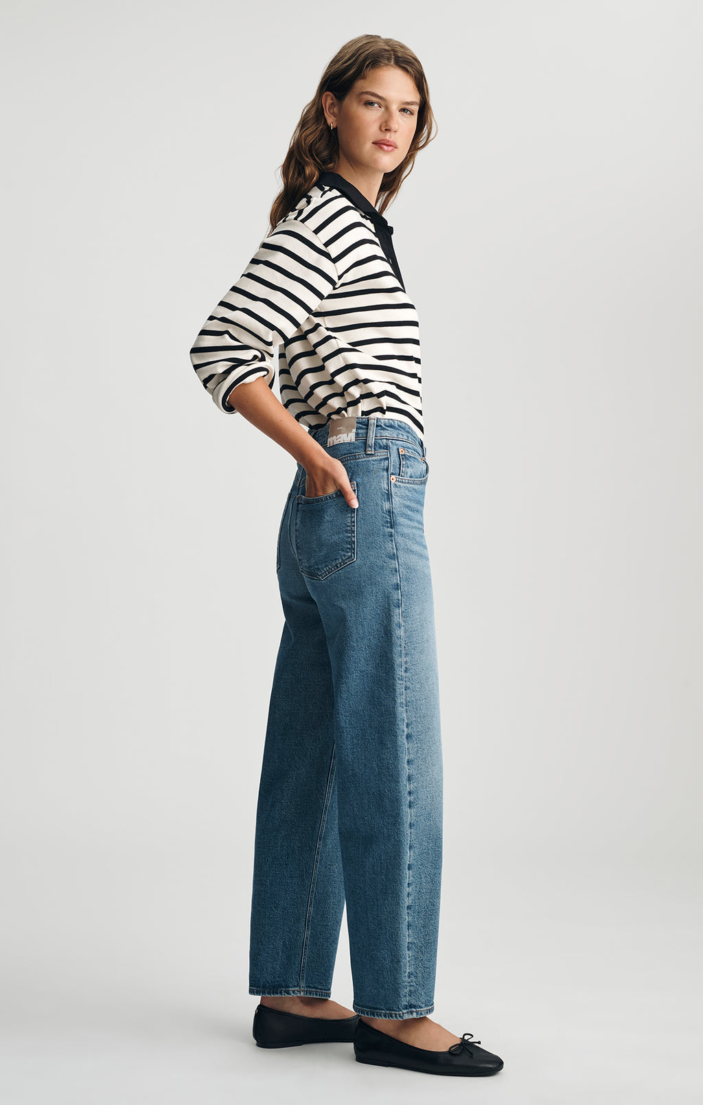 NICA BARREL IN MID BRUSHED CLASSIC BLUE - Mavi Jeans