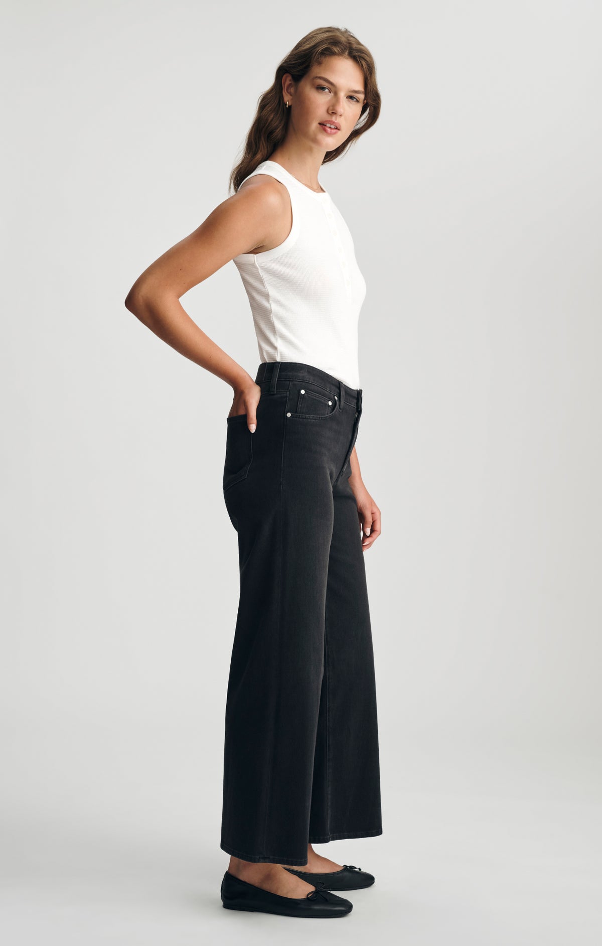 PALOMA WIDE LEG IN DARK SMOKE MOVE - Mavi Jeans