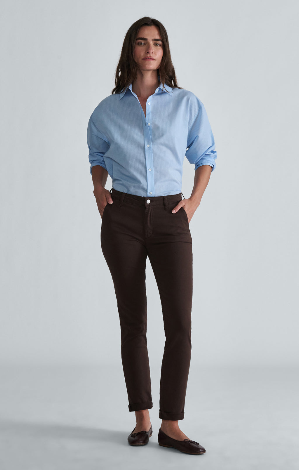 KATHLEEN SLIM BOYFRIEND CHINO IN CHESTNUT TWILL - Mavi Jeans