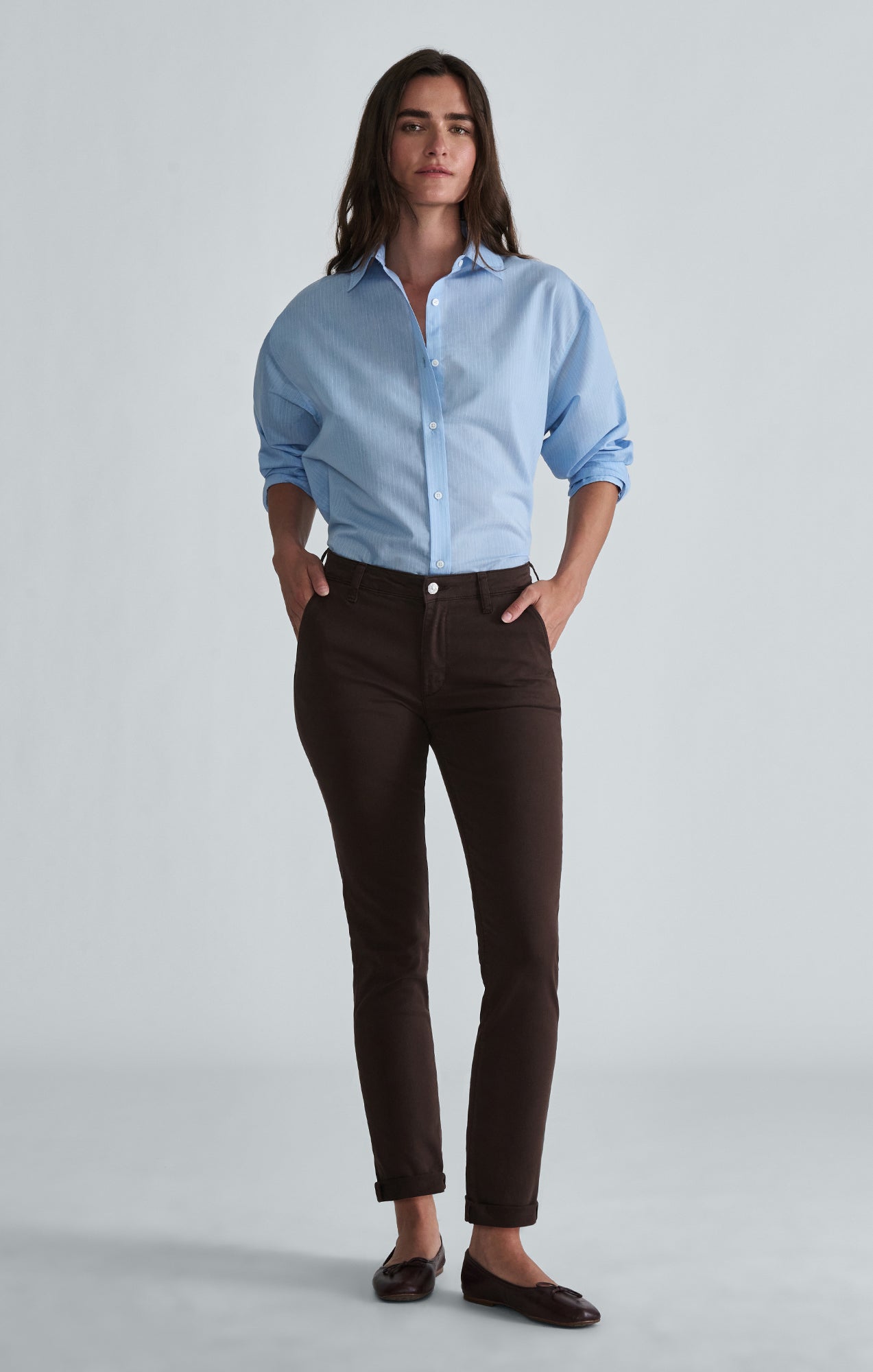 KATHLEEN SLIM BOYFRIEND CHINO IN CHESTNUT TWILL - Mavi Jeans