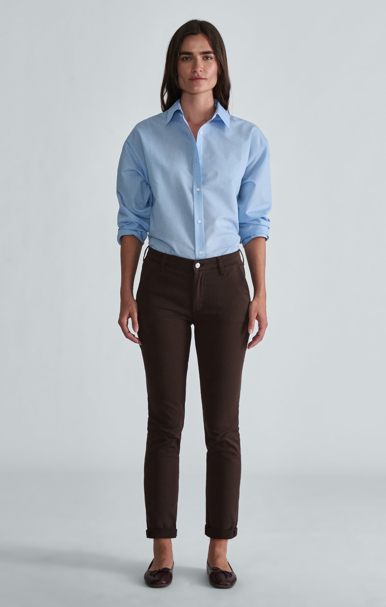 KATHLEEN SLIM BOYFRIEND CHINO IN CHESTNUT TWILL - Mavi Jeans