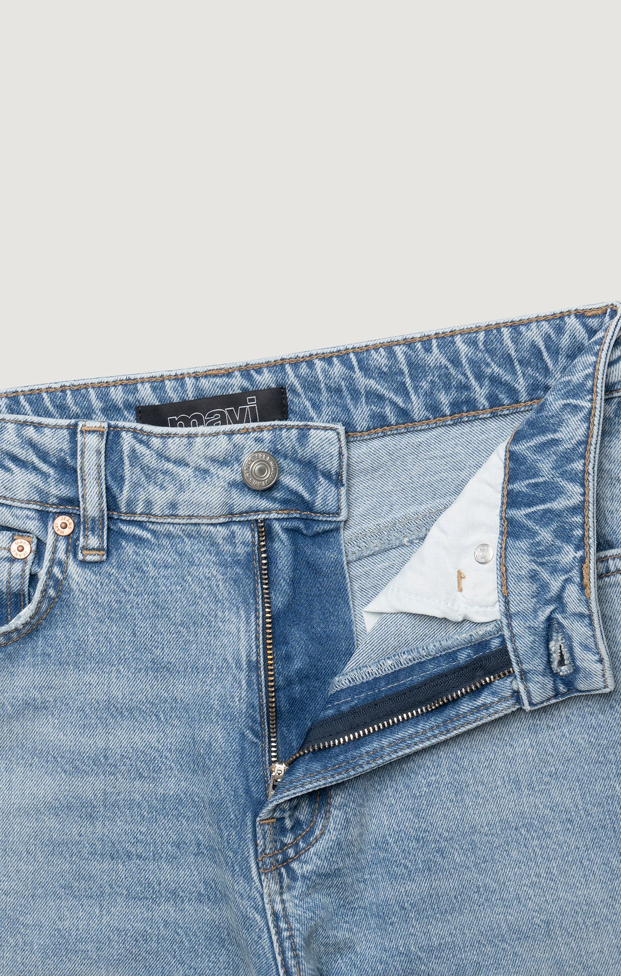 FLORIDA CUFFED WIDE LEG IN LIGHT BRUSHED CLASSIC BLUE - Mavi Jeans