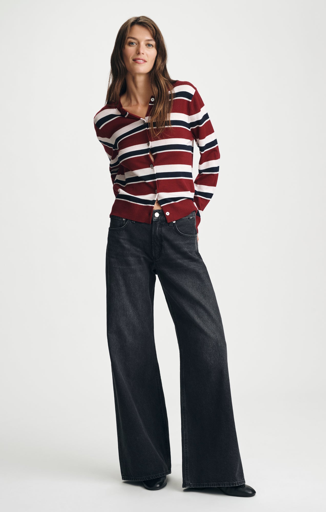 SANDY WIDE LEG IN SMOKE CLASSIC DENIM