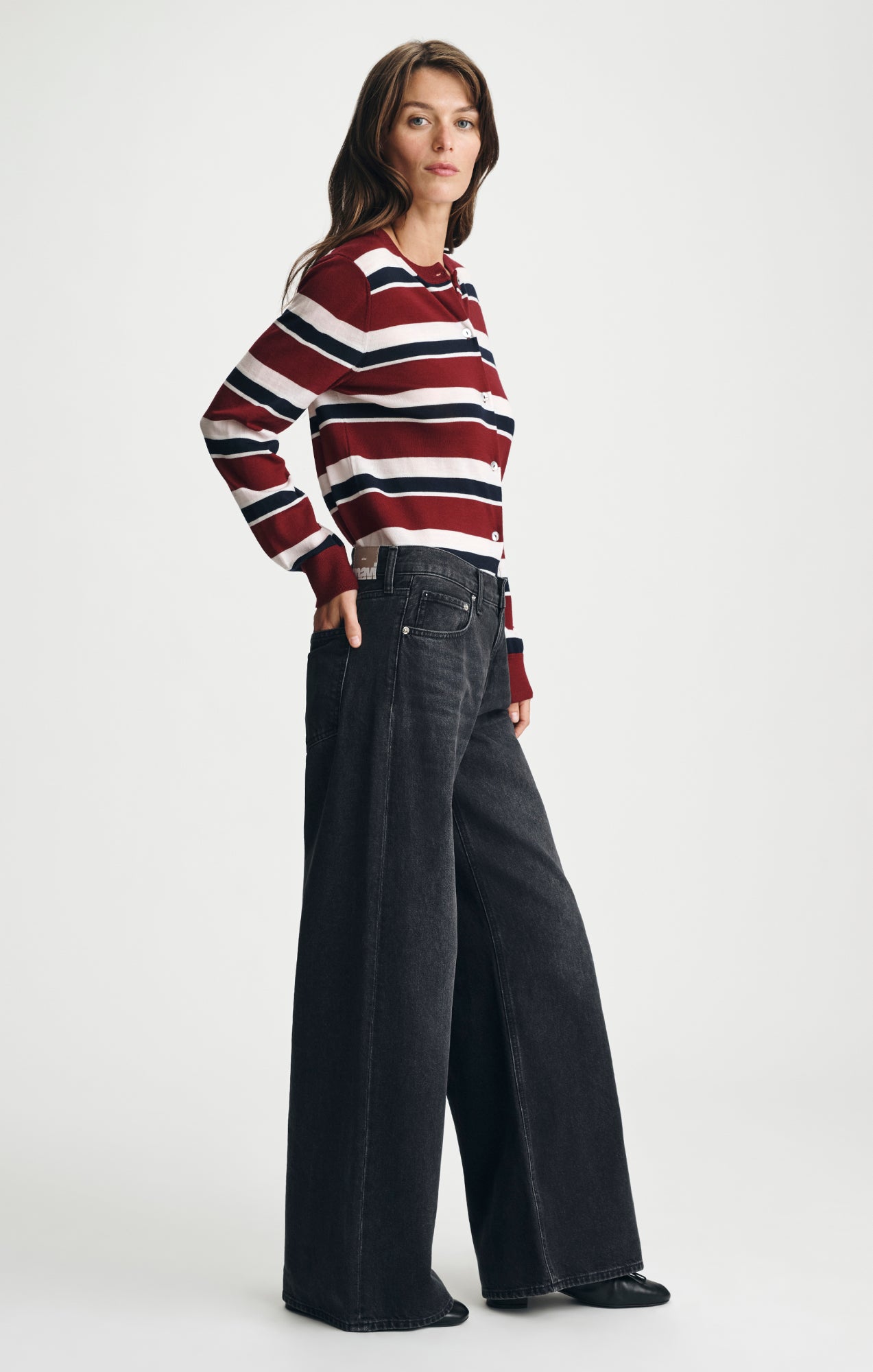 SANDY WIDE LEG IN SMOKE CLASSIC DENIM