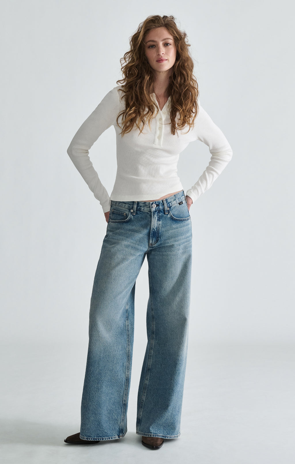 SANDY WIDE LEG IN LT BRUSHED CLASSIC DENIM - Mavi Jeans