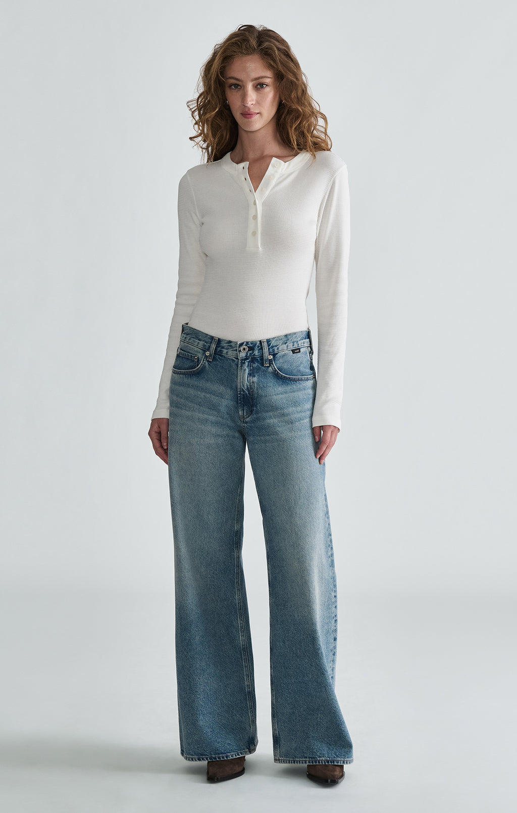 SANDY WIDE LEG IN LT BRUSHED CLASSIC DENIM - Mavi Jeans