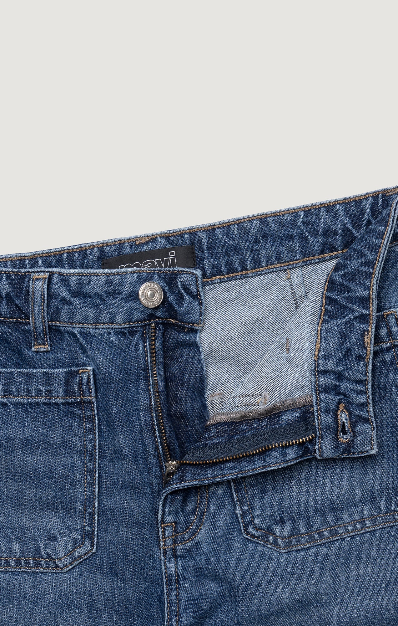 CHRISTINE WIDE LEG IN DARK BRUSHED CLASSIC DENIM - Mavi Jeans