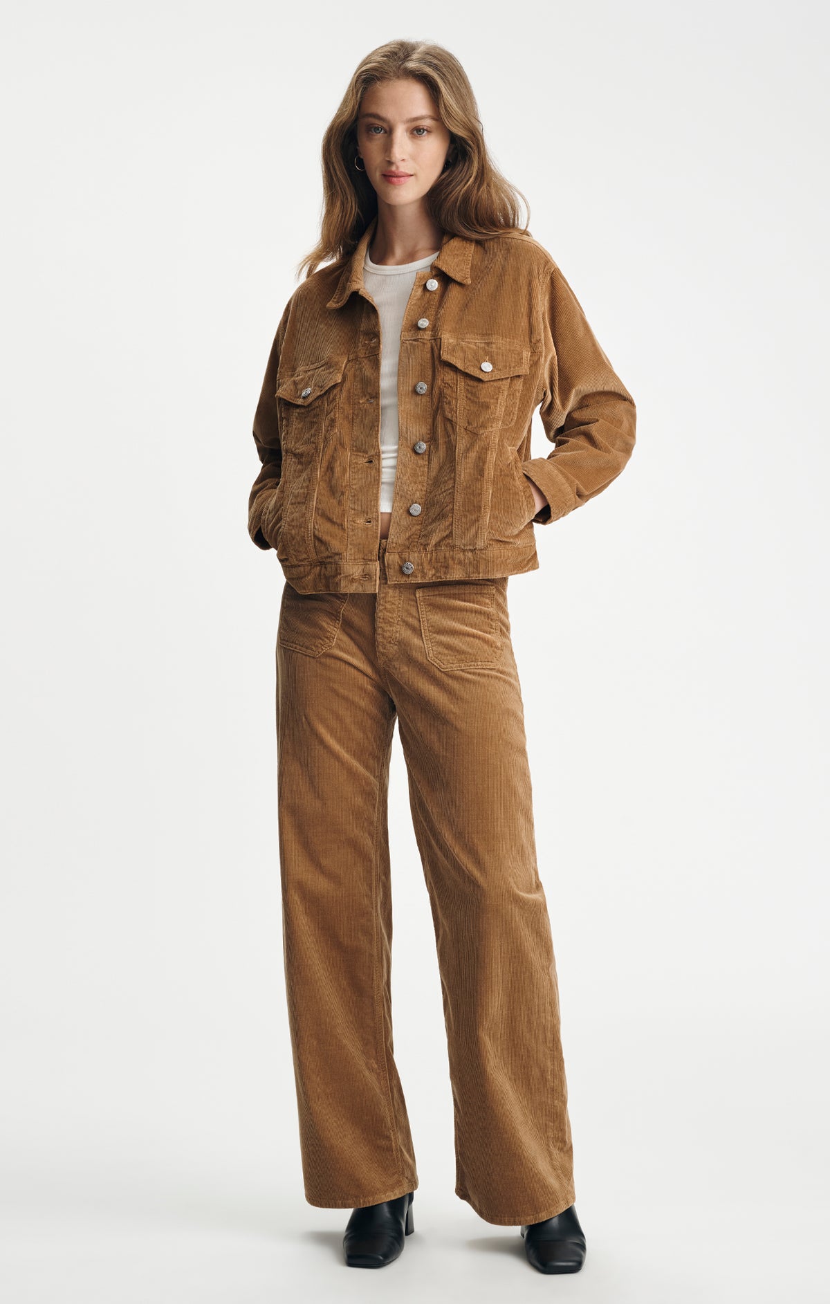 RUBY JACKET IN PALE GOLD CORD - Mavi Jeans