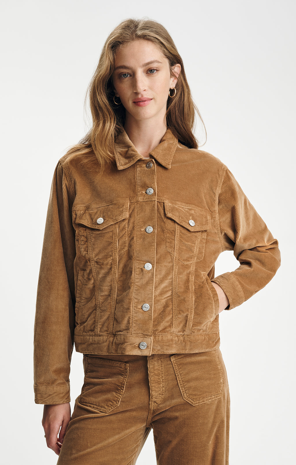 RUBY JACKET IN PALE GOLD CORD - Mavi Jeans