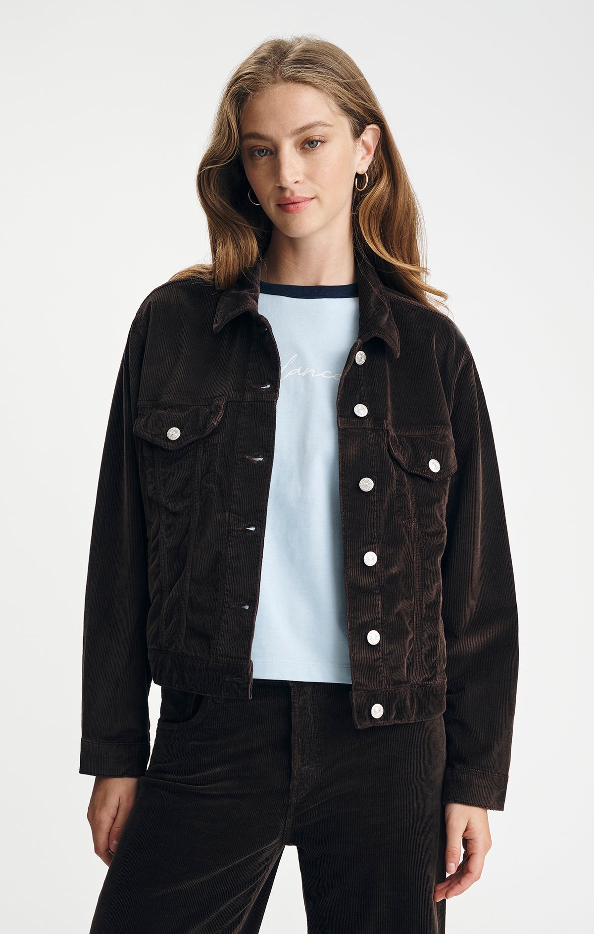 RUBY JACKET IN DARK CHOCOLATE CORD - Mavi Jeans