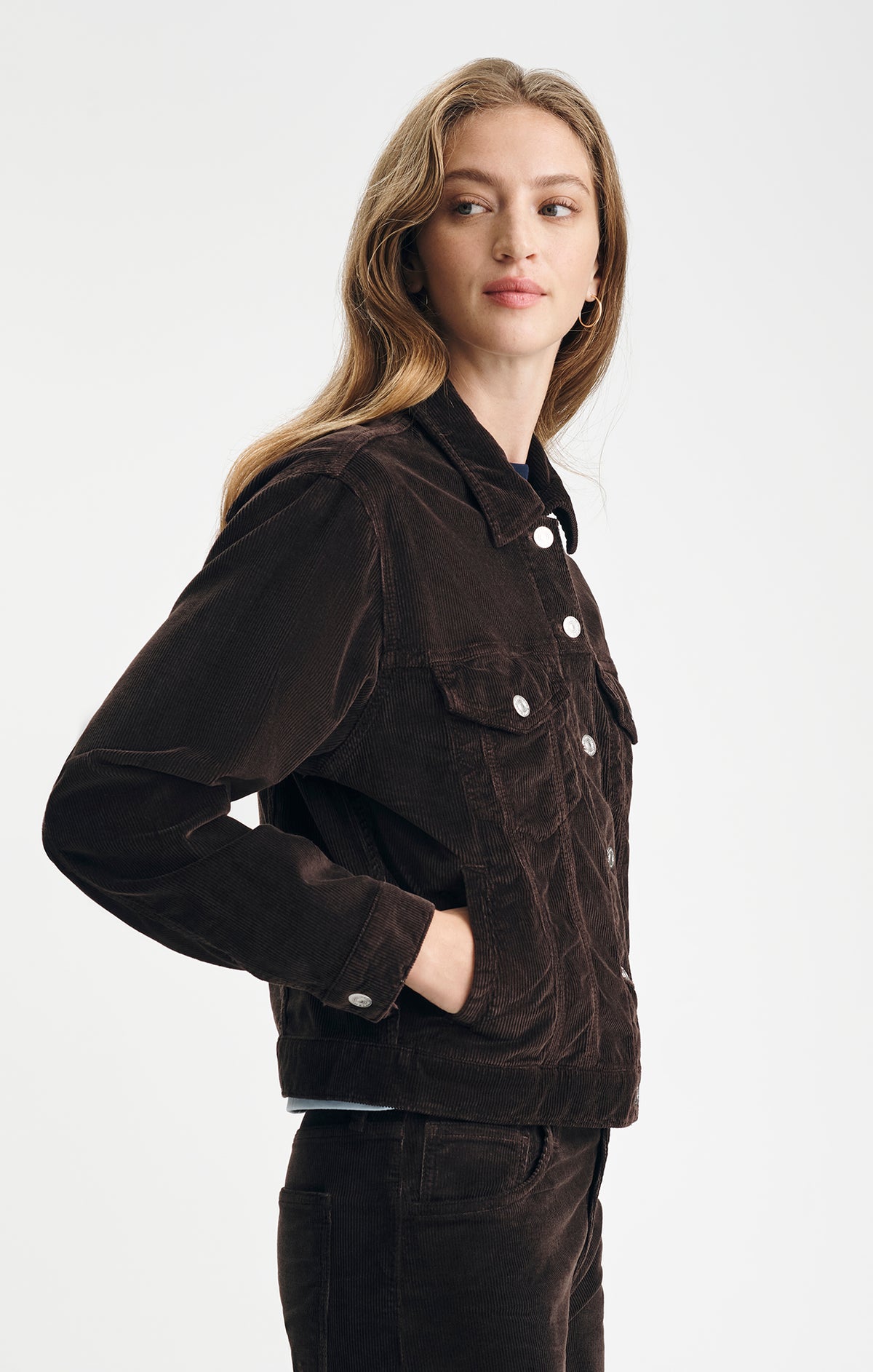 RUBY JACKET IN DARK CHOCOLATE CORD - Mavi Jeans