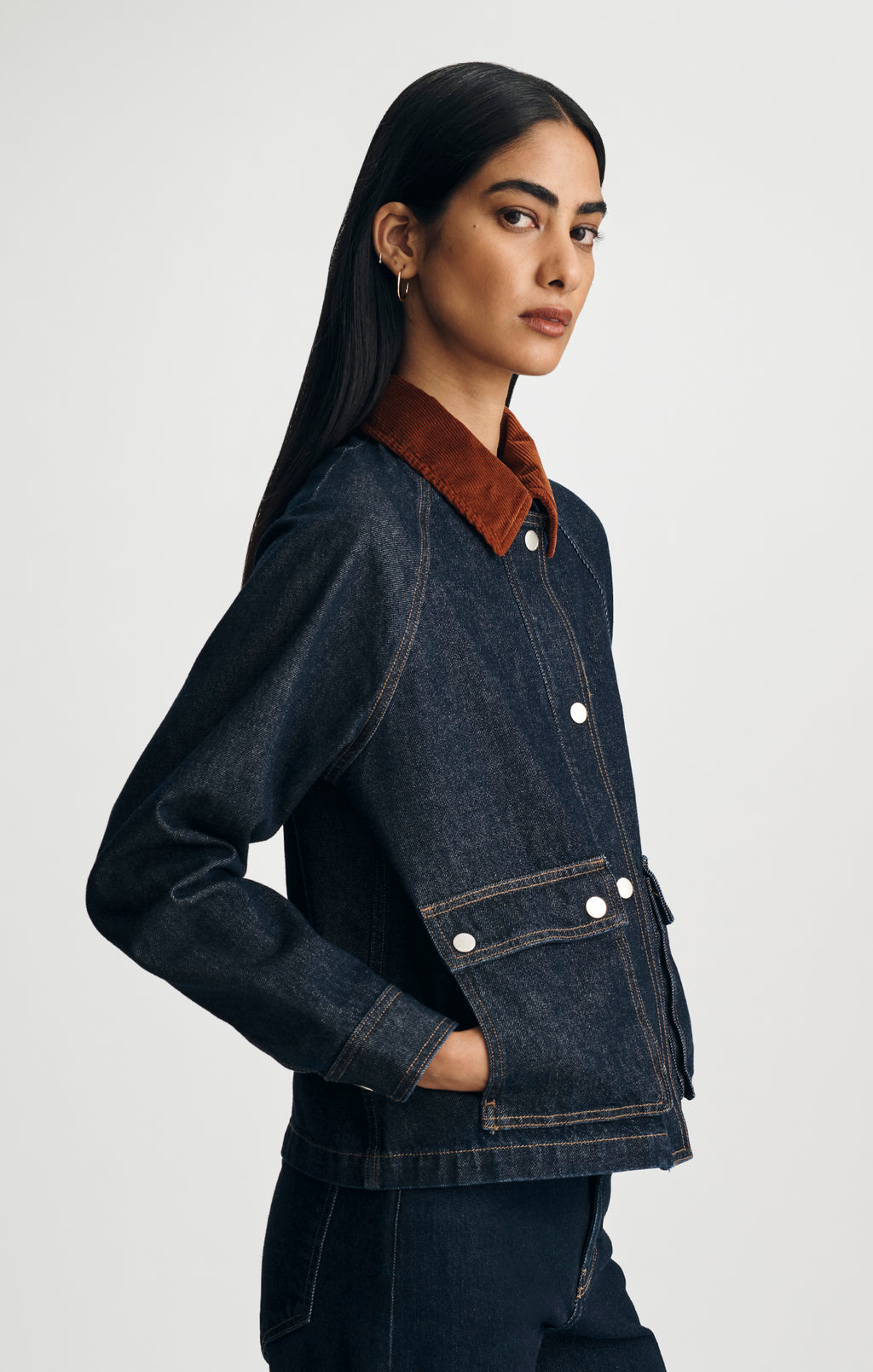 ALIX DENIM WORKER JACKET IN RINSE CLASSIC BLUE - Mavi Jeans
