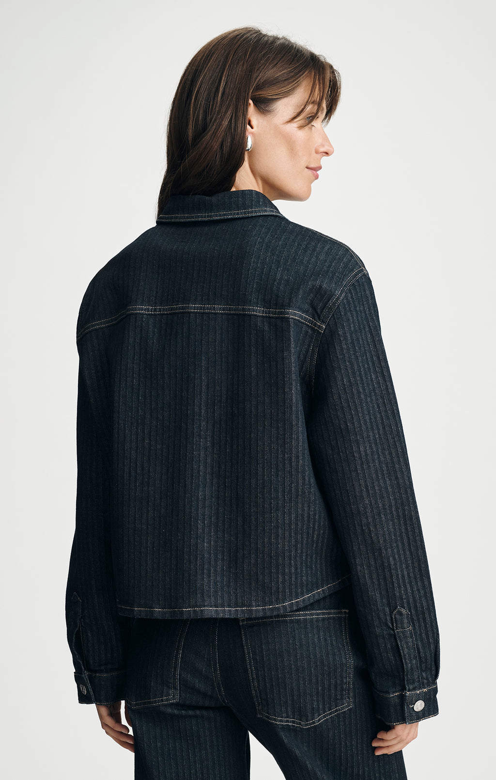 NORINA CROPPED DENIM OVERSHIRT IN DARK DENIM - Mavi Jeans
