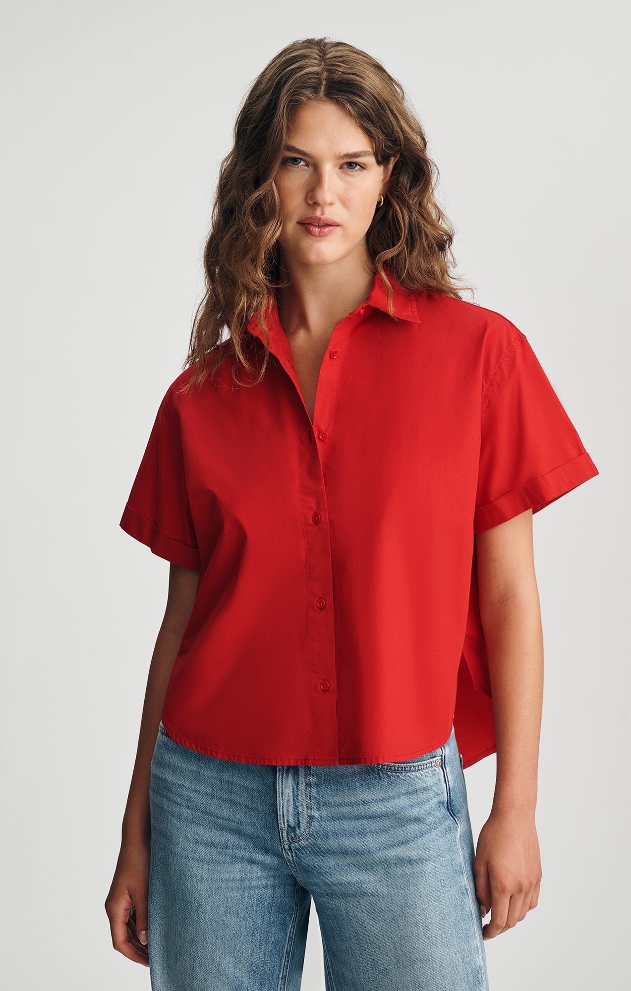 SHORT SLEEVE SHIRT IN EQUESTRIAN RED - Mavi Jeans