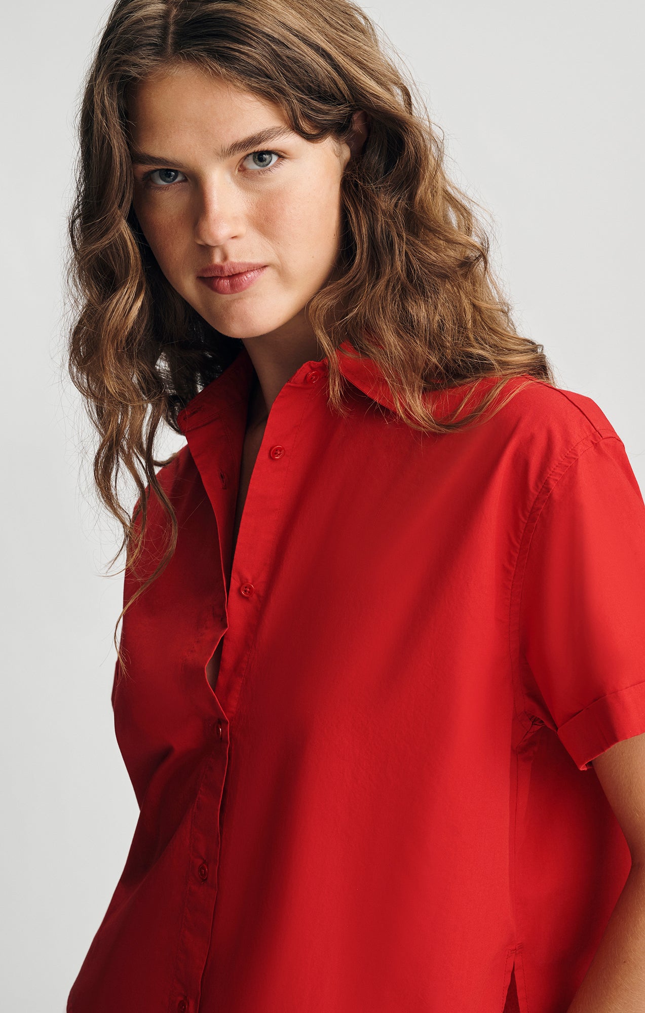 SHORT SLEEVE SHIRT IN EQUESTRIAN RED - Mavi Jeans
