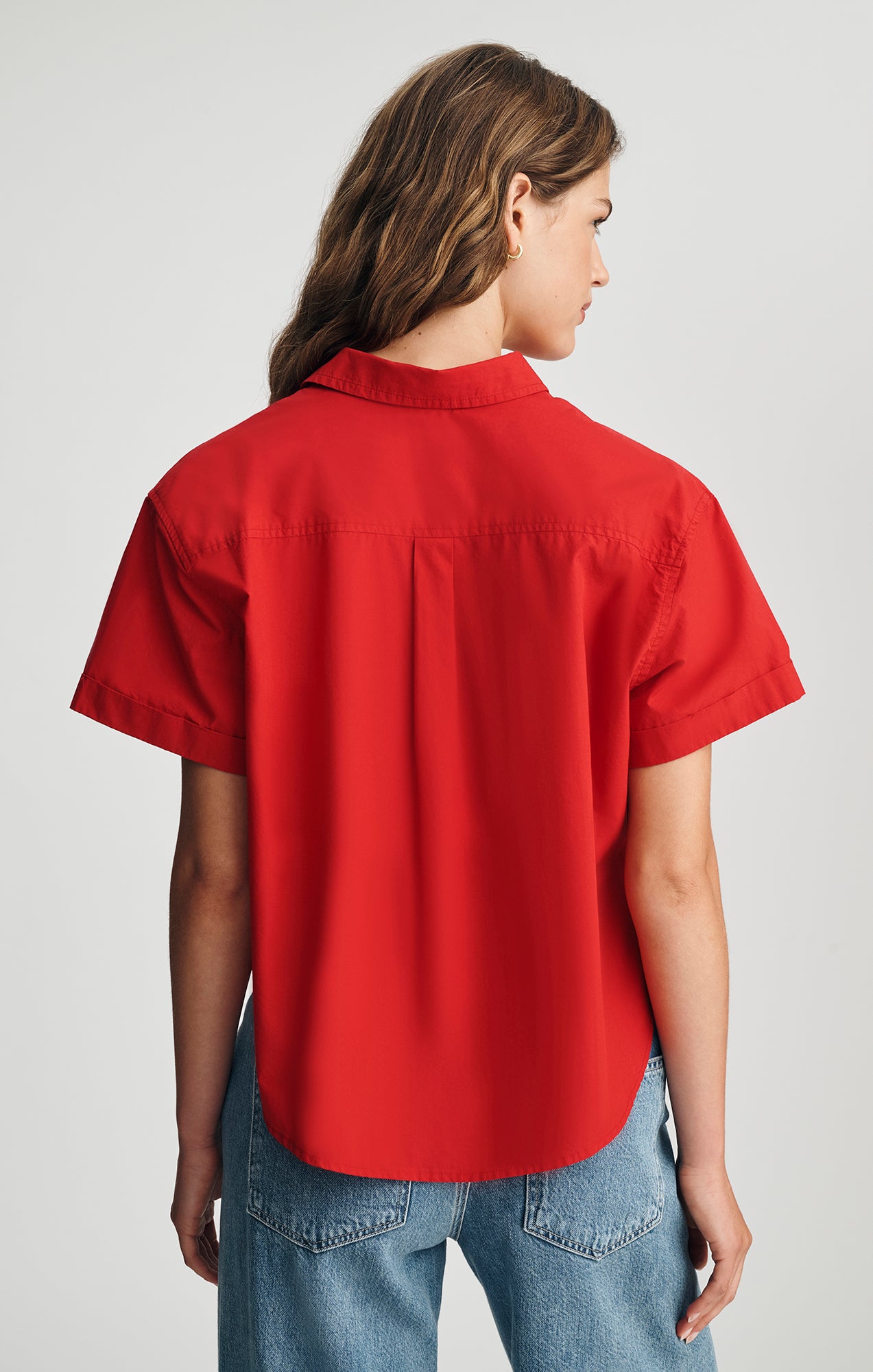 SHORT SLEEVE SHIRT IN EQUESTRIAN RED - Mavi Jeans