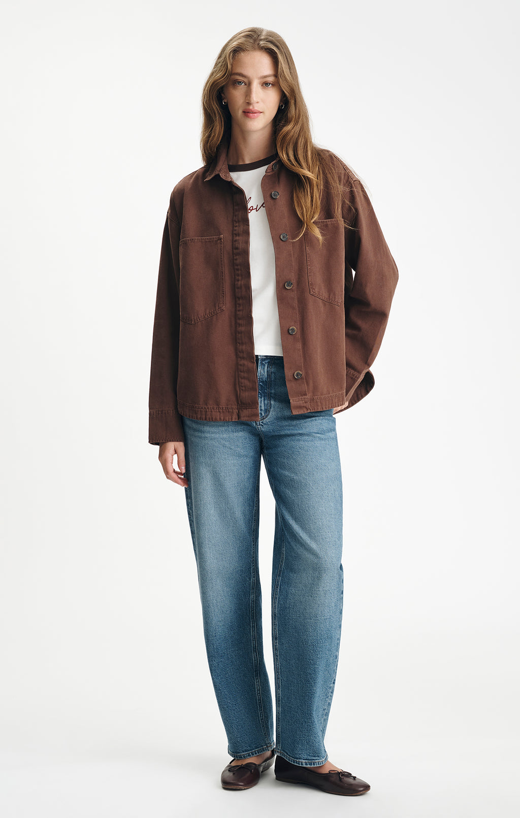 OVERSIZED DOUBLE POCKET OVERSHIRT IN CHICORY COFFEE - Mavi Jeans