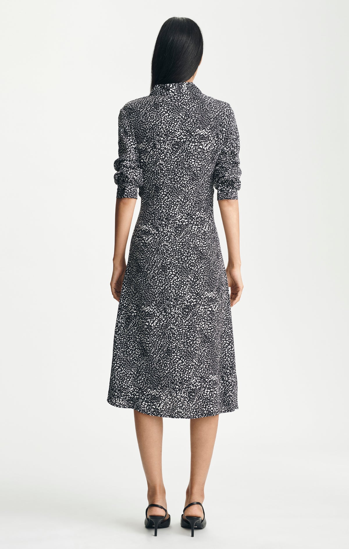 MAXI SHIRTDRESS IN BLACK WHITE PRINT - Mavi Jeans