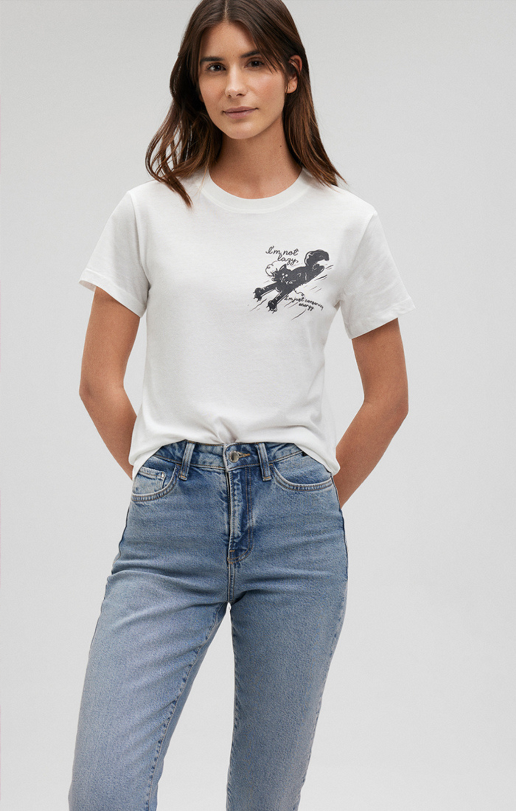 LAZY CAT T-SHIRT IN ANTIQUE WHITE - Mavi Jeans