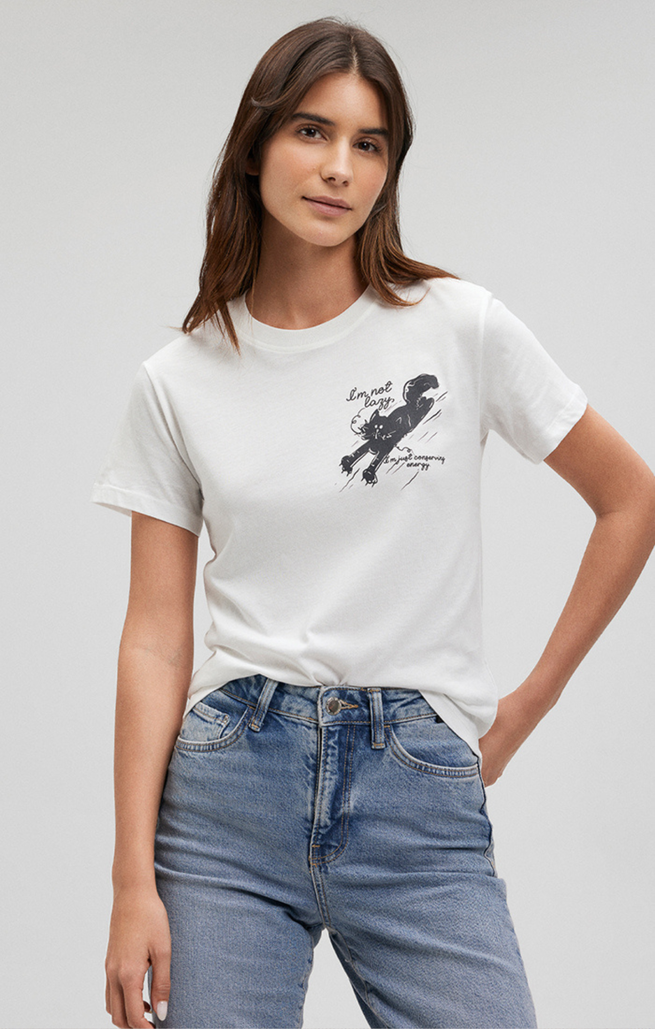 LAZY CAT T-SHIRT IN ANTIQUE WHITE - Mavi Jeans