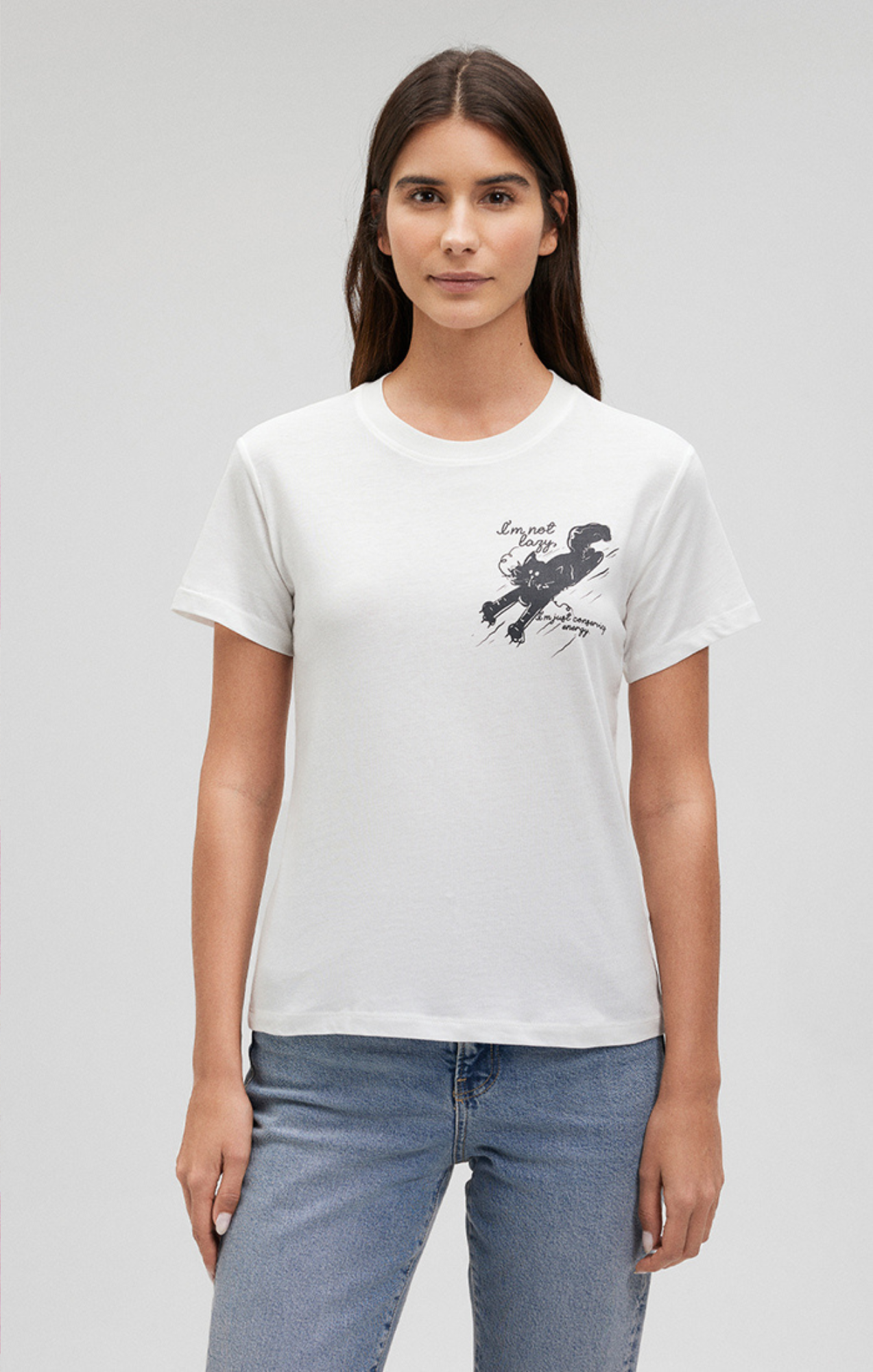 LAZY CAT T-SHIRT IN ANTIQUE WHITE - Mavi Jeans