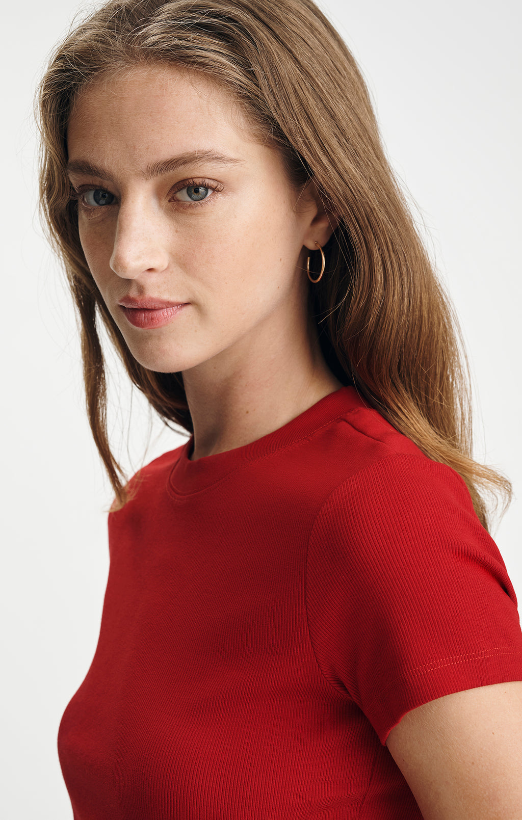 LAYLA RIBBED BABY T-SHIRT IN SAVVY RED - Mavi Jeans