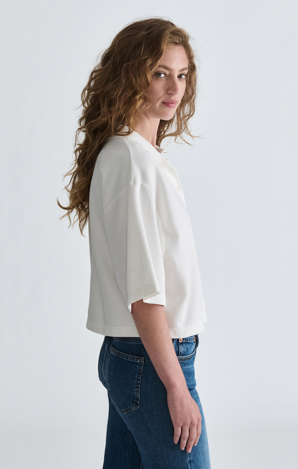 PIQUE POLO T-SHIRT IN ANTIQUE WHITE - Mavi Jeans