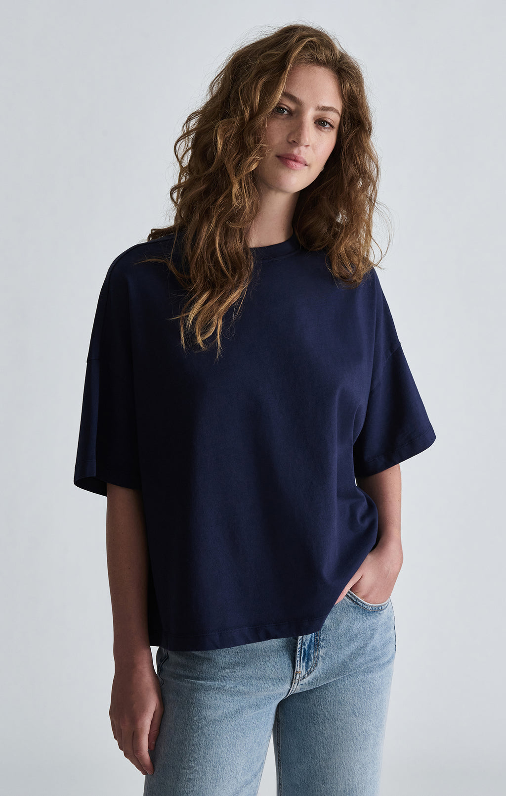 OVERSIZED CREW NECK T-SHIRT IN NAVAL ACADEMY - Mavi Jeans