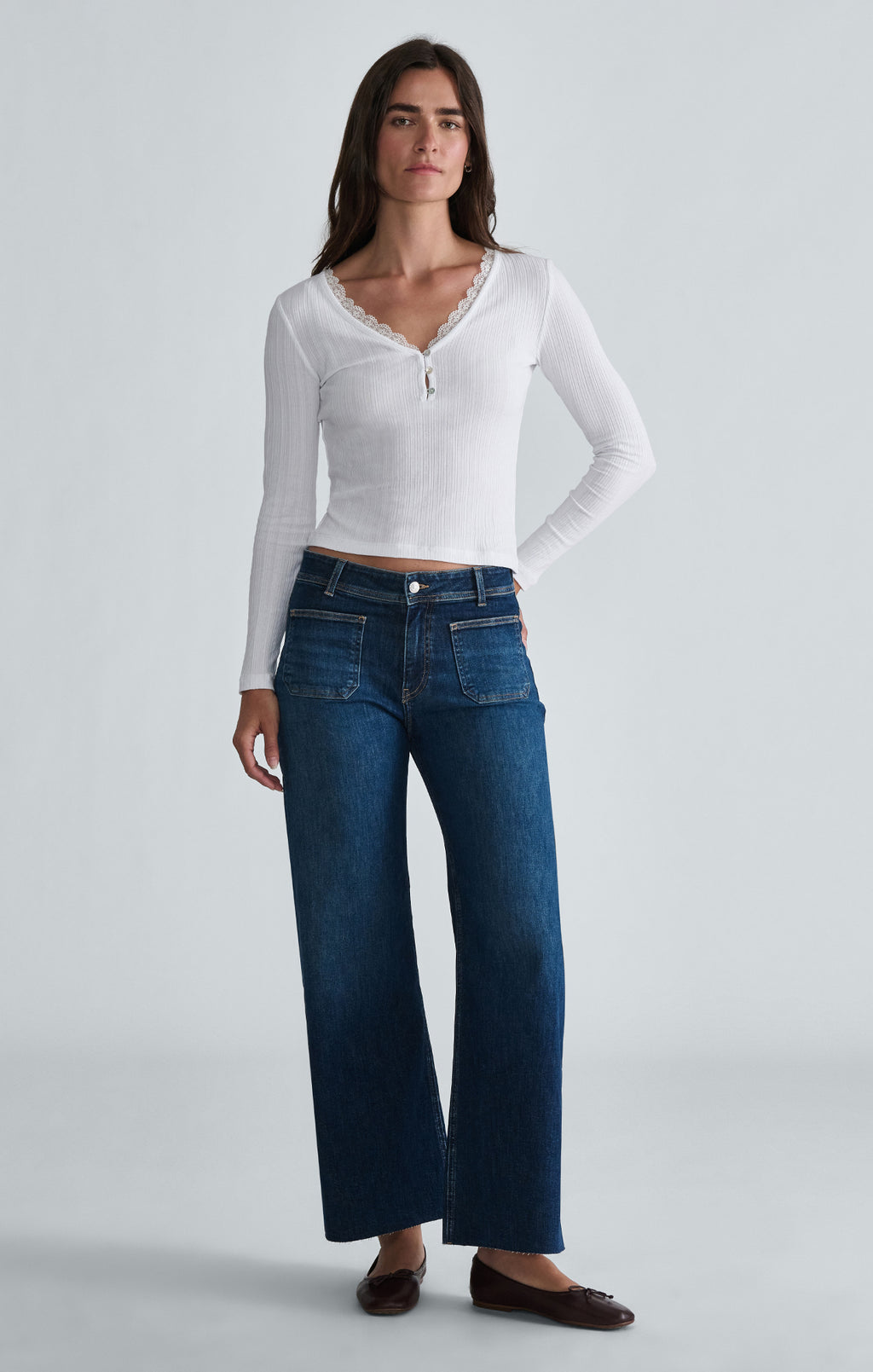 LONG SLEEVE JERSEY IN ANTIQUE WHITE - Mavi Jeans