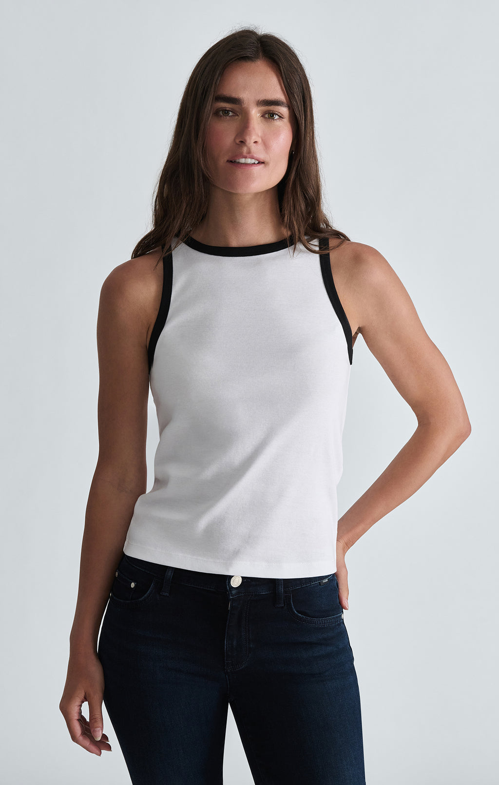 SLEEVELESS JERSEY IN WHITE - Mavi Jeans