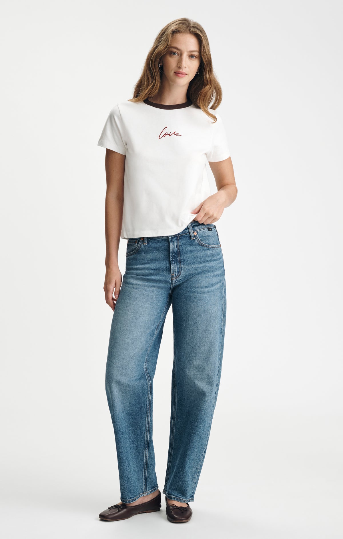 LOVE GRAPHIC T-SHIRT IN WHITE ALYSSUM - Mavi Jeans
