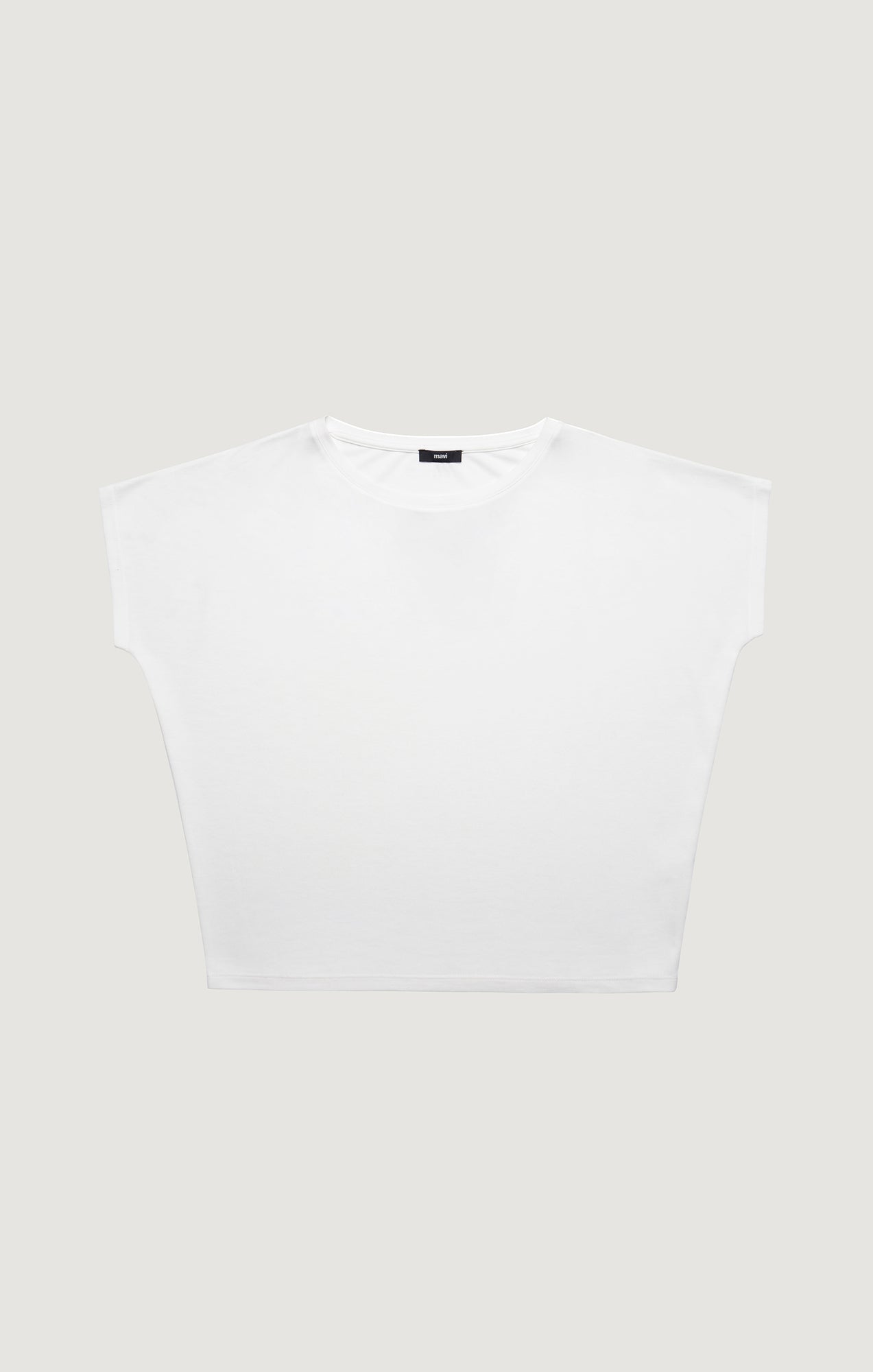 LUXE TOUCH TENCEL™ BOAT NECK T-SHIRT IN ANTIQUE WHITE - Mavi Jeans