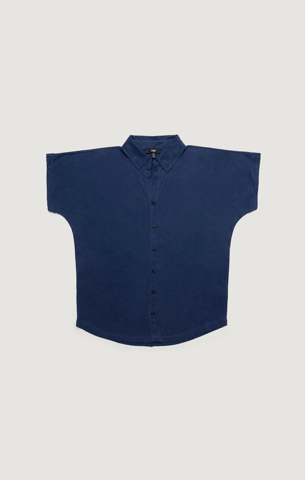 LUXE TOUCH TENCEL™ BUTTON-UP T-SHIRT IN MEDIEVAL BLUE - Mavi Jeans
