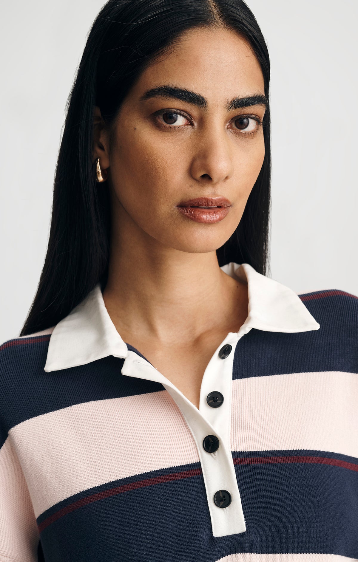 RUGBY POLO SWEATER IN PEACOAT STRIPE - Mavi Jeans