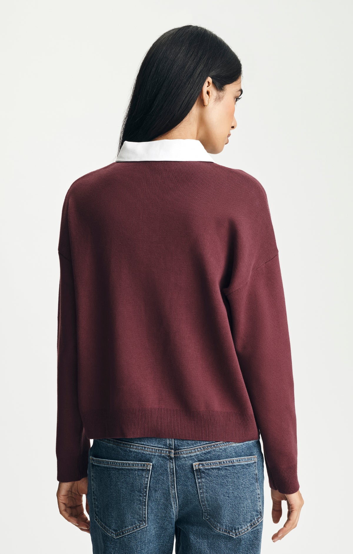 POLO SWEATER IN WINDSOR WINE - Mavi Jeans