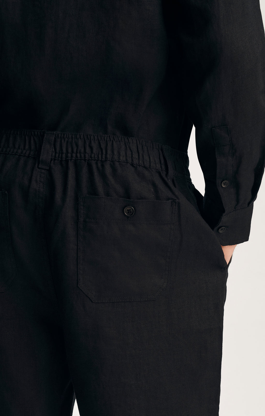 LINEN 7" INSEAM SHORTS IN BLACK - Mavi Jeans