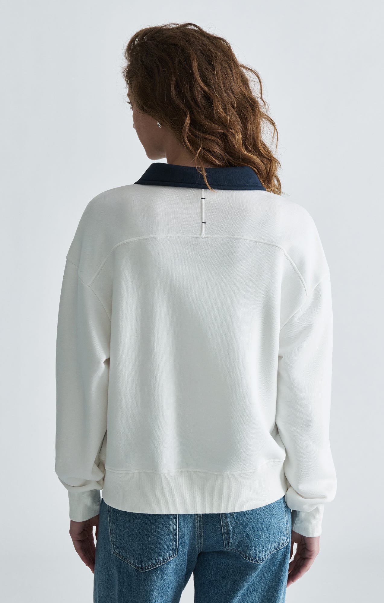 POLO NECK SWEATSHIRT IN ANTIQUE WHITE - Mavi Jeans