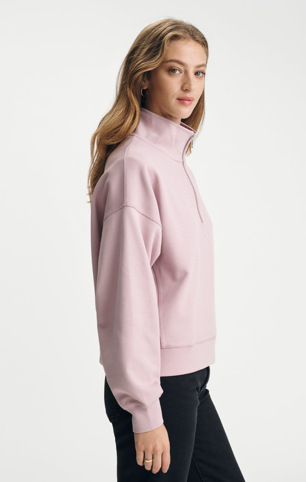 HALF ZIP SWEATSHIRT IN KEEPSAKE LILAC - Mavi Jeans