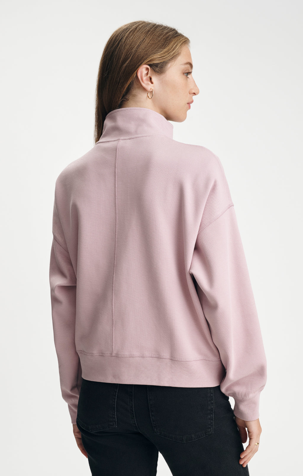 HALF ZIP SWEATSHIRT IN KEEPSAKE LILAC - Mavi Jeans
