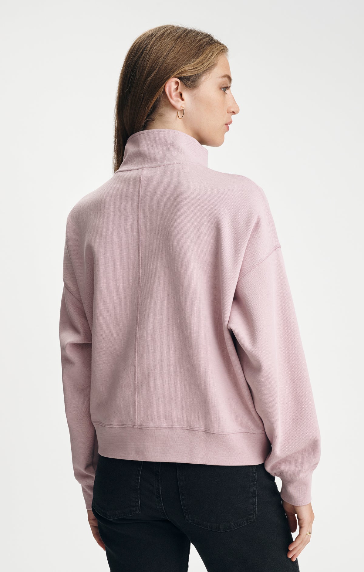 HALF ZIP SWEATSHIRT IN KEEPSAKE LILAC - Mavi Jeans