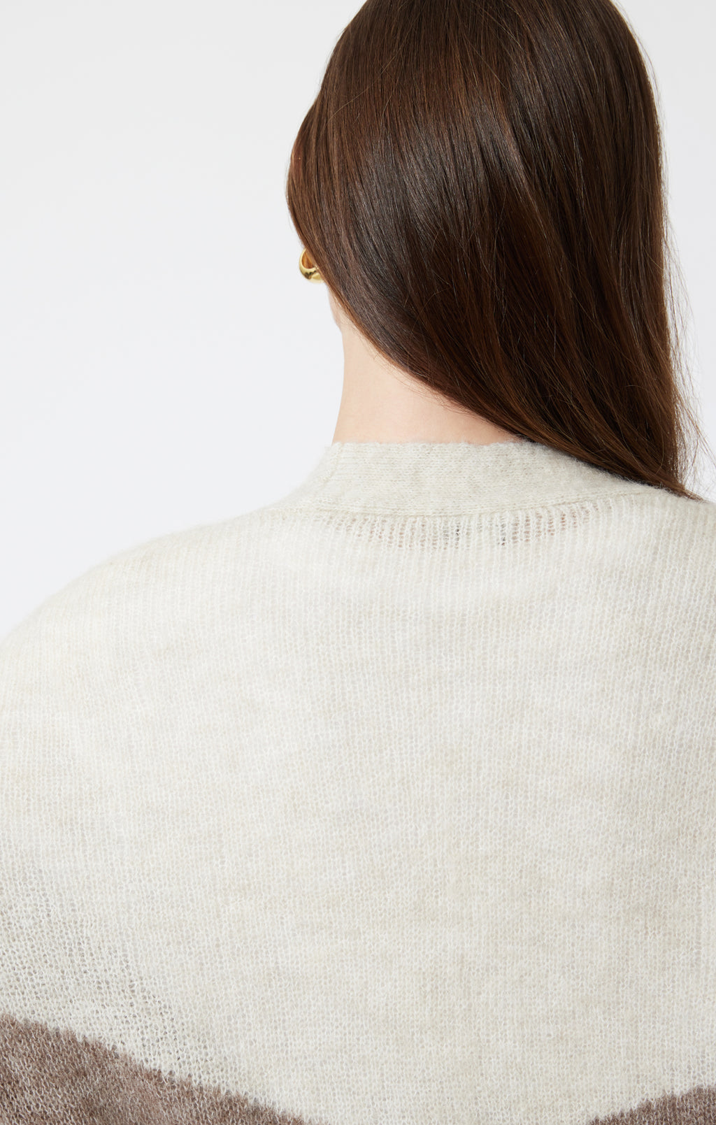 OVERSIZED CARDIGAN IN TAUPE GREY STRIPE - Mavi Jeans