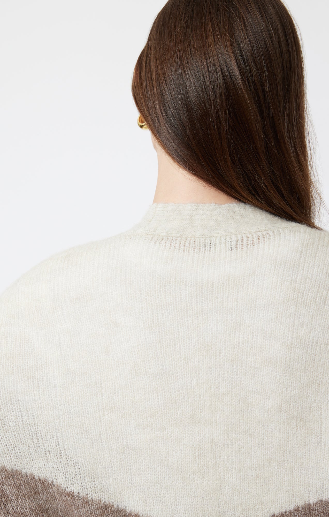 OVERSIZED CARDIGAN IN TAUPE GREY STRIPE - Mavi Jeans